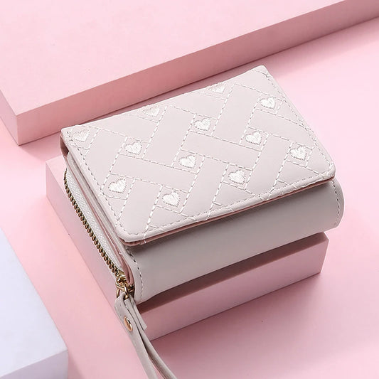 Tri-Fold Embroidered Wallet – Love Note Edition